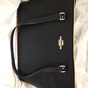 Coach Black Tote Bag with Gold Accents